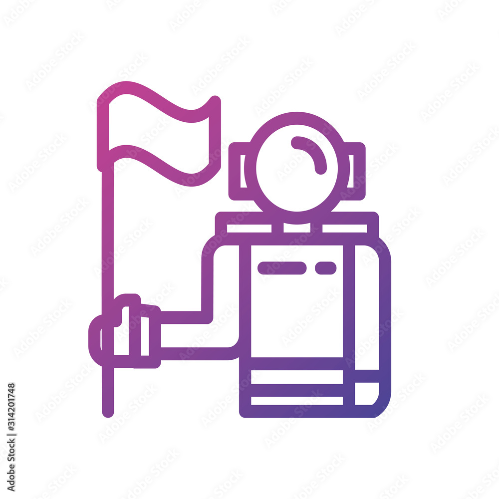 Isolated astronaut with flag vector design