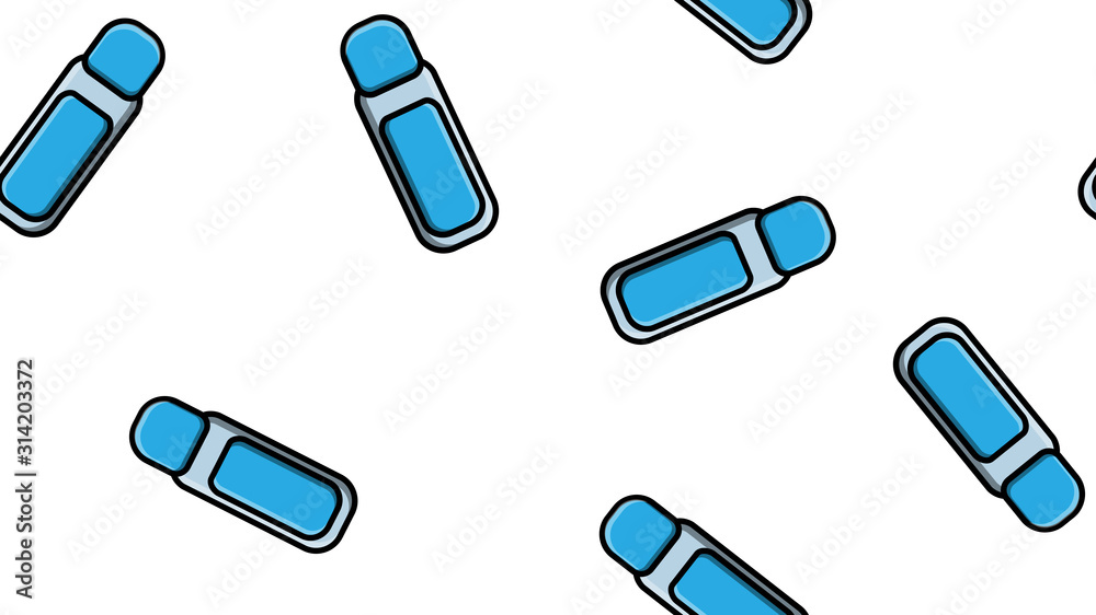 Endless seamless pattern of beautiful beauty items of female glamorous fashion jars with manicure remover liquid on a white background. Vector illustration Endless seamless pattern of beautiful beauty items of female glamorous fashion jars with manicure remover liquid on a white background. Vector illustration