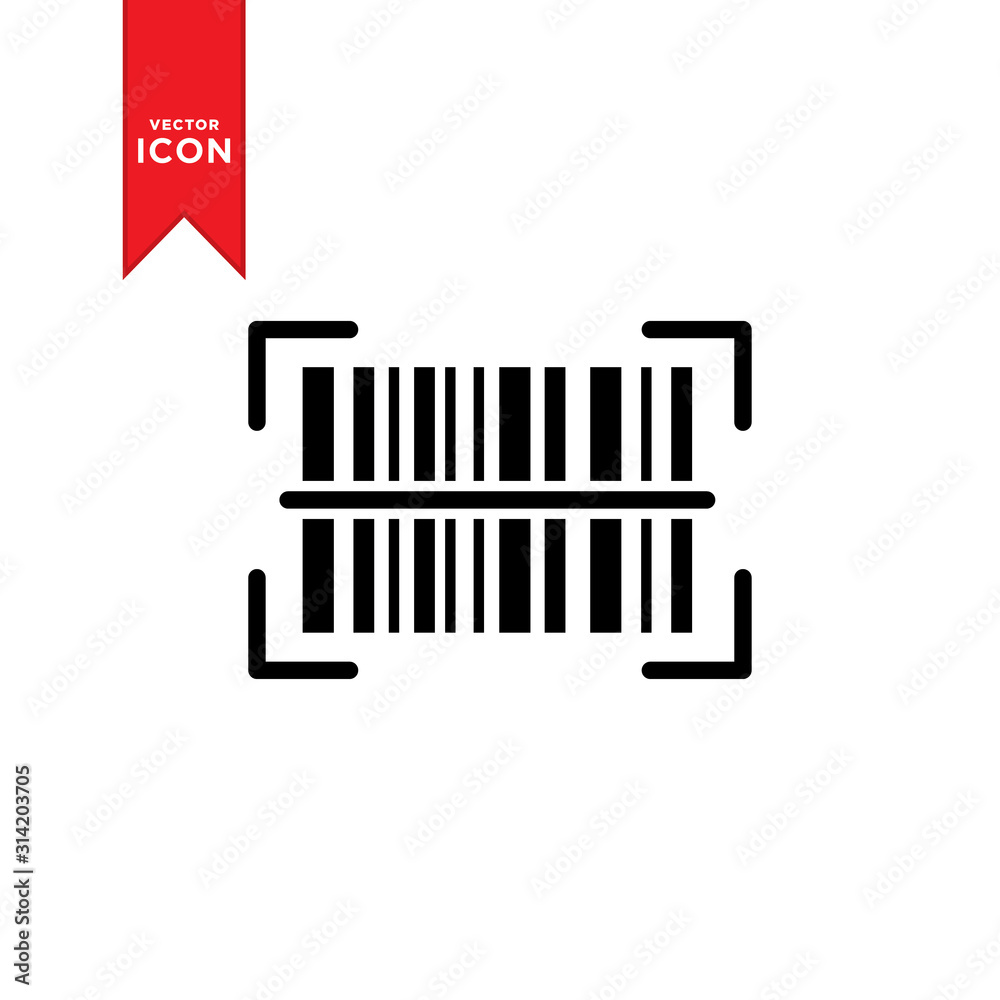 Barcode icon vector. Barcode simple design icon. Barcode icon vector. Barcode simple design icon.