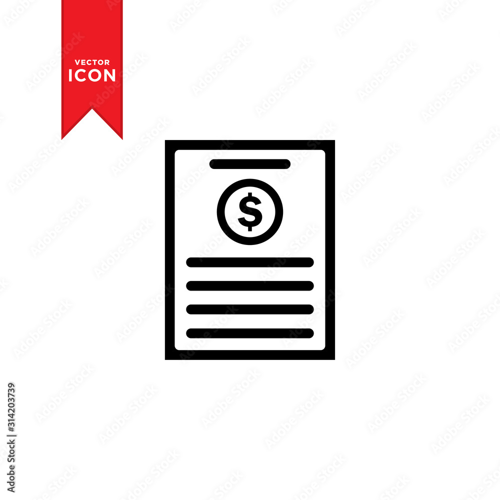 Invoice bill icon vector. Bill payment simple design icon. Invoice bill icon vector. Bill payment simple design icon.