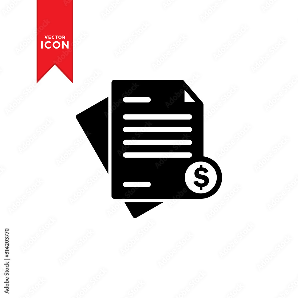 Invoice bill icon vector. Bill payment simple design icon. Invoice bill icon vector. Bill payment simple design icon.