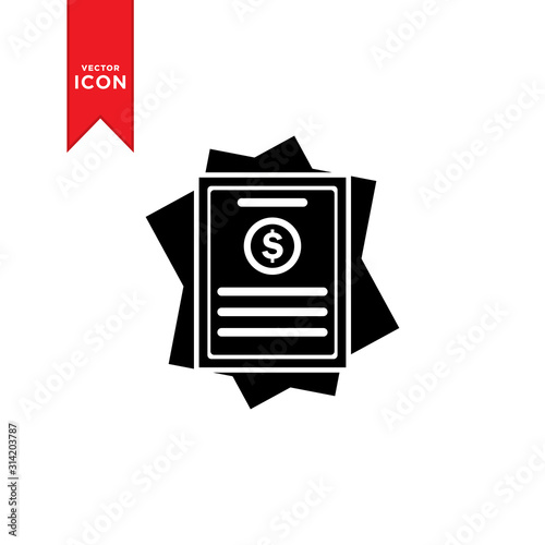Invoice bill icon vector. Bill payment simple design icon.