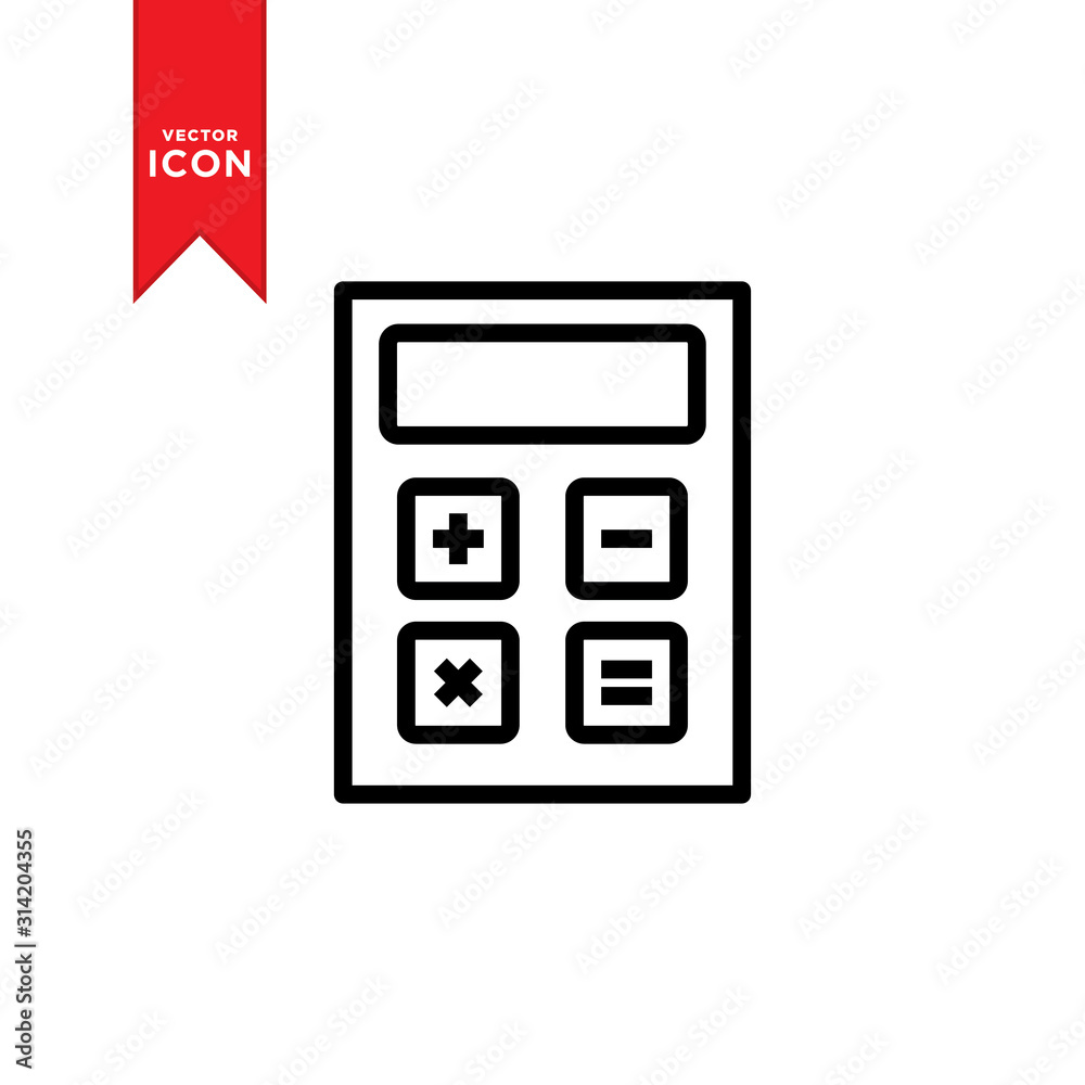 Calculator icon vector. Calculator mathematic icon illustration. Simple design on white background.