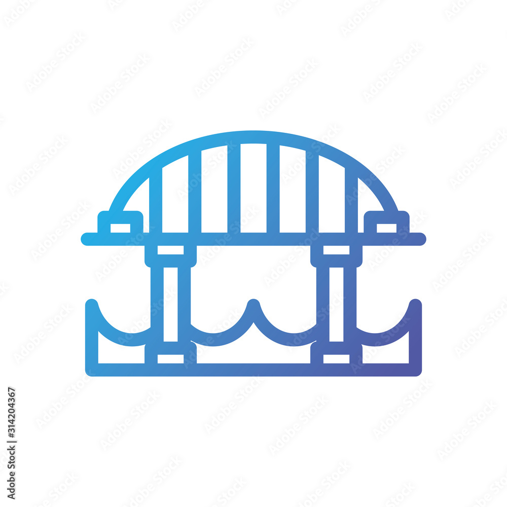 Isolated city bridge and sea vector design Isolated city bridge and sea vector design