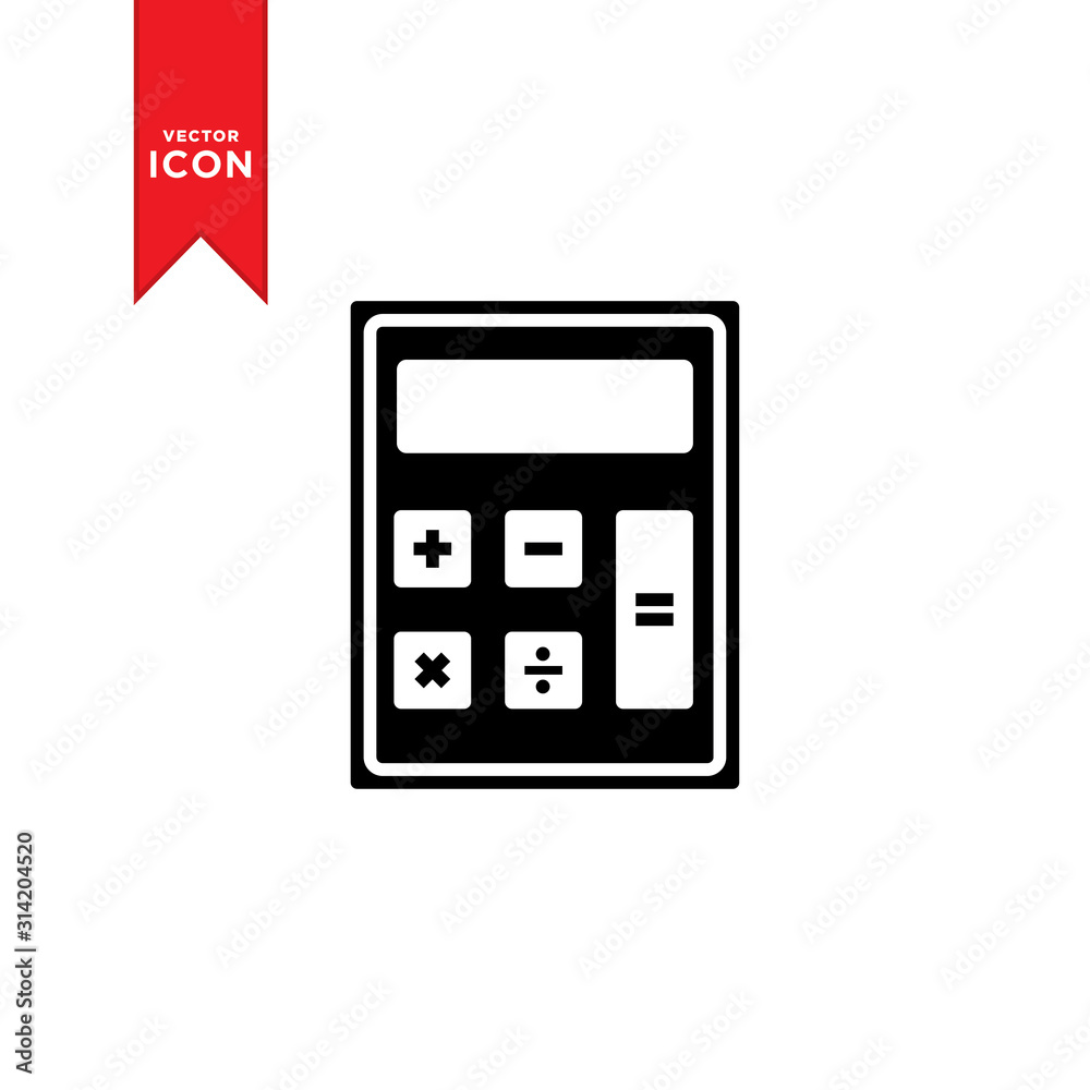 Calculator icon vector. Calculator mathematic icon illustration. Simple design on white background. Calculator icon vector. Calculator mathematic icon illustration. Simple design on white background.