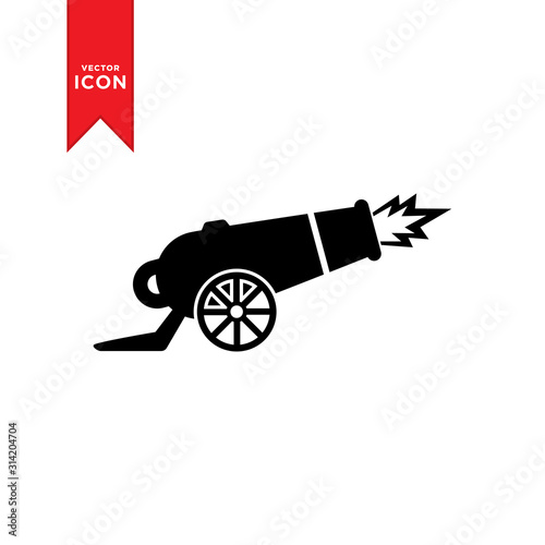 Cannon icon vector. Simple design cannon symbol icon.