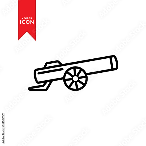 Cannon icon vector. Simple design cannon symbol icon.
