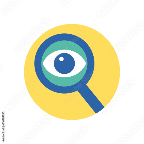 Isolated eye inside lupe icon vector design