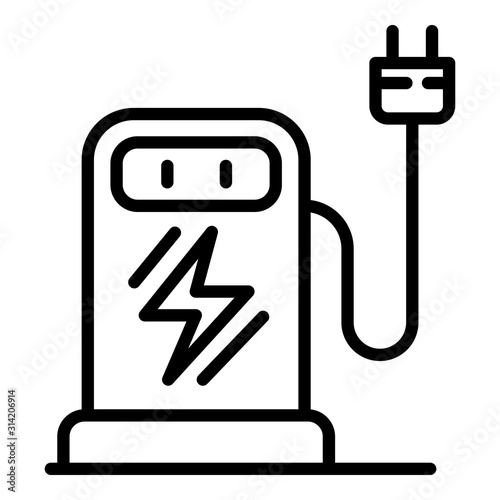 Charge station icon. Outline charge station vector icon for web design isolated on white background
