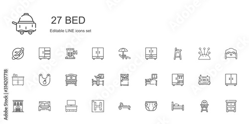 bed icons set