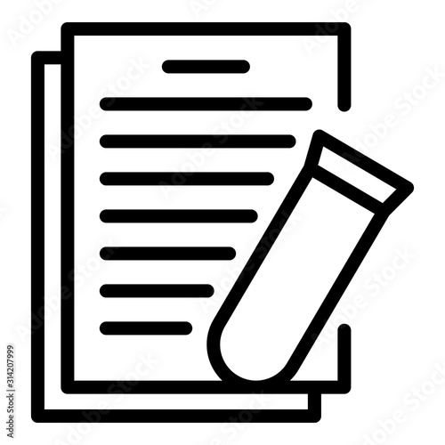 Blood test tube results icon. Outline blood test tube results vector icon for web design isolated on white background