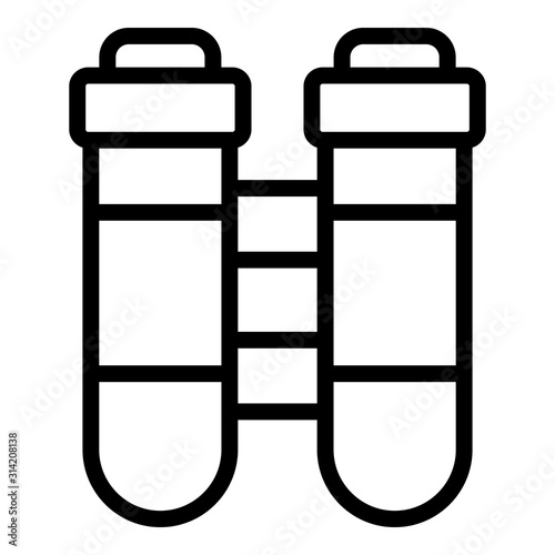 Plastic test tubes icon. Outline plastic test tubes vector icon for web design isolated on white background