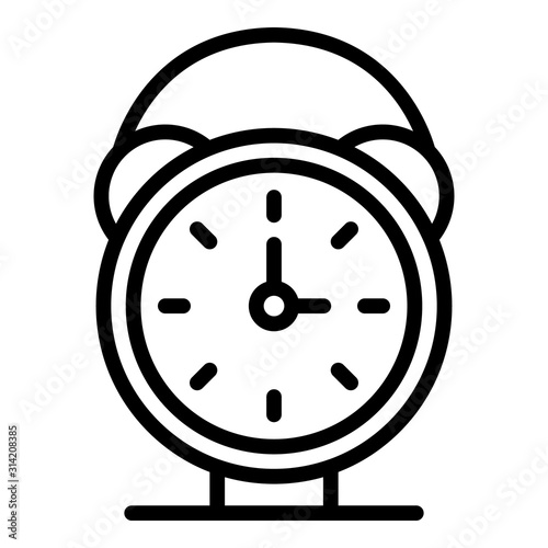 Alarm clock icon. Outline alarm clock vector icon for web design isolated on white background