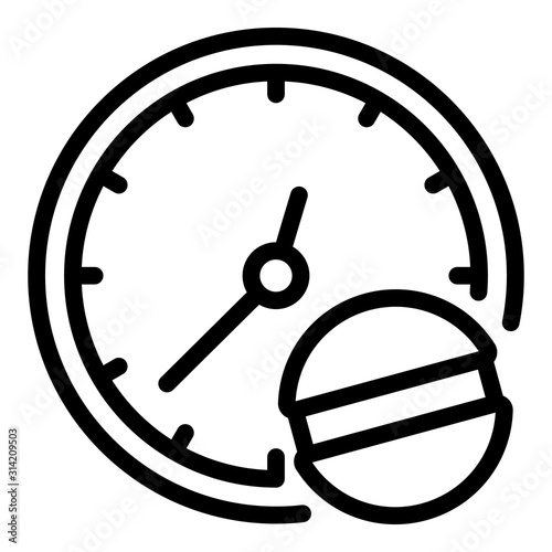 Insulin time use icon. Outline insulin time use vector icon for web design isolated on white background
