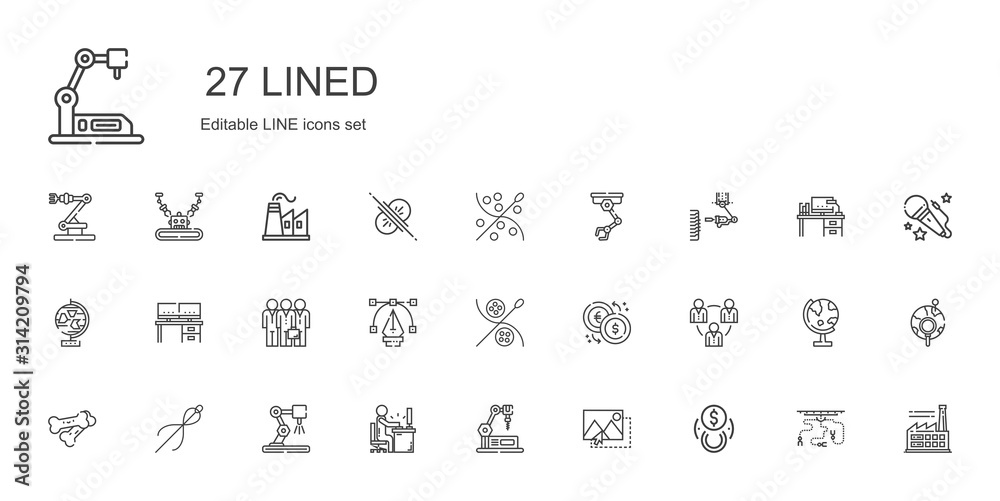 lined icons set