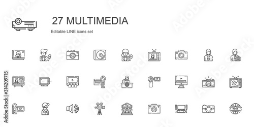 multimedia icons set photo