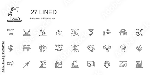 lined icons set