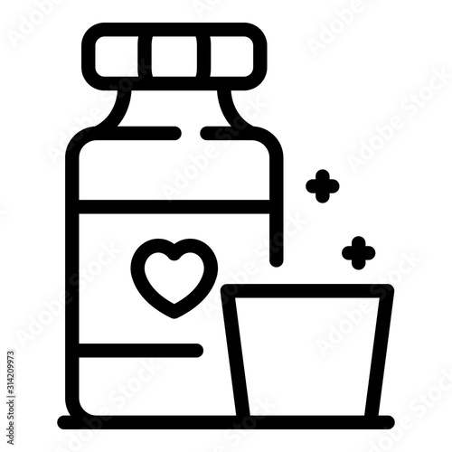 Medical glucose syrup icon. Outline medical glucose syrup vector icon for web design isolated on white background