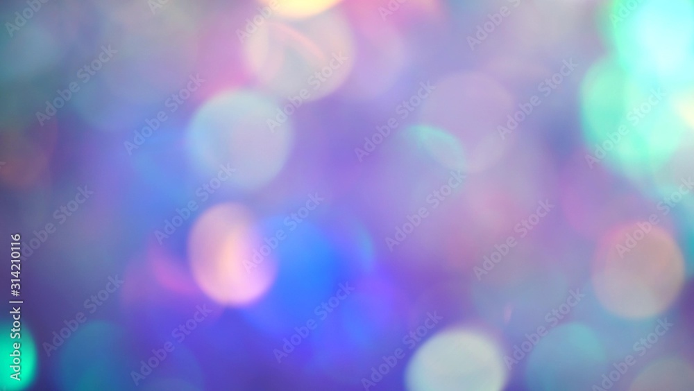 Blurred holographic neon pink and purple lights. Holiday abstract background - obrazy, fototapety, plakaty 