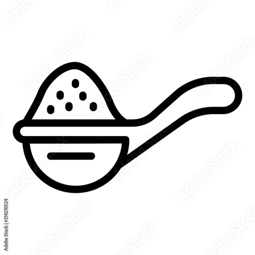 Full spoon of sugar icon. Outline full spoon of sugar vector icon for web design isolated on white background