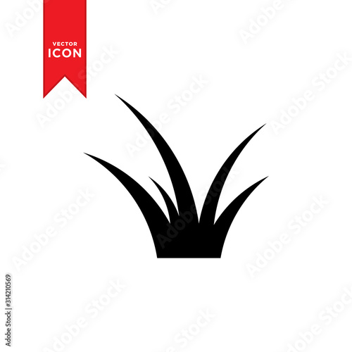Grass icon vector. Nature grass simple design icon.