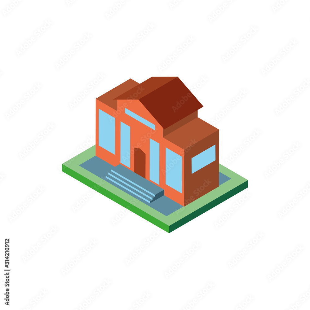 Isometric orange city building vector design Isometric orange city building vector design
