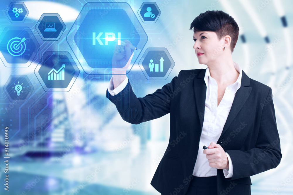 Business, Technology, Internet and network concept. Marketing content planning advertising strategy concept. KPI