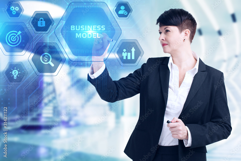 Business, Technology, Internet and network concept. Shows the inscription: BUSINESS MODEL. Business, Technology, Internet and network concept. Shows the inscription: BUSINESS MODEL.