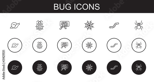 bug icons set