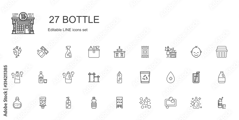 bottle icons set bottle icons set