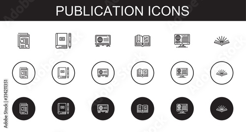 publication icons set