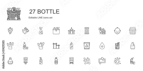 bottle icons set