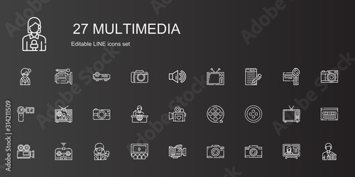 multimedia icons set