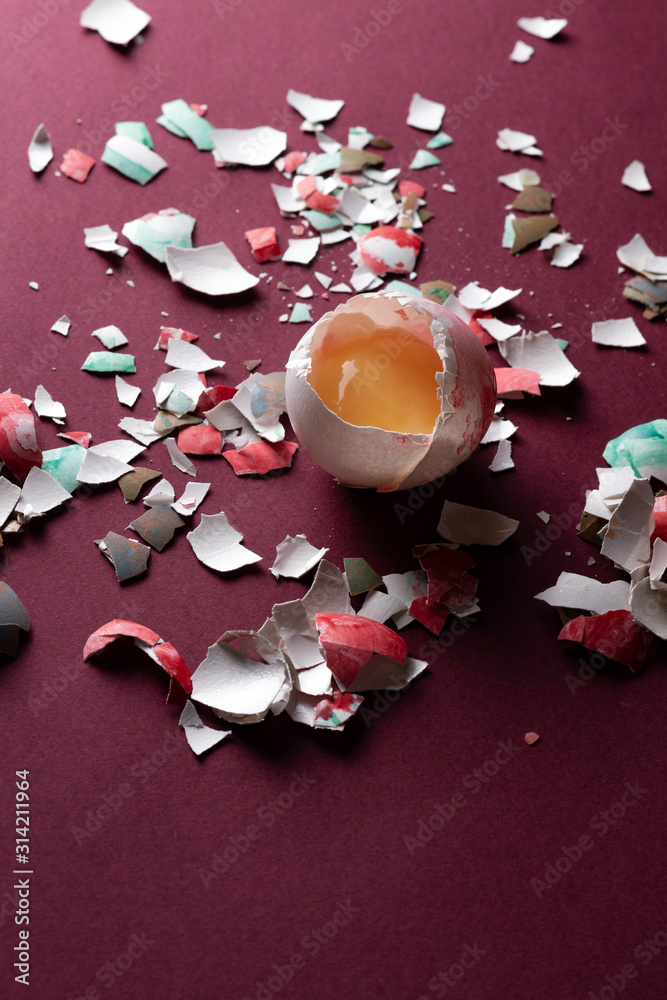 still life of broken easter eggs still life of broken easter eggs