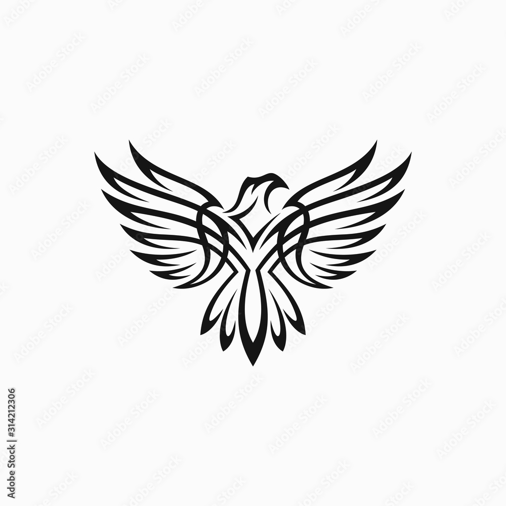 Tribal Eagle Tattoo Vector Illustration Eagle Stock Vector Tribal Eagle Tattoo Vector Illustration Eagle Stock Vector