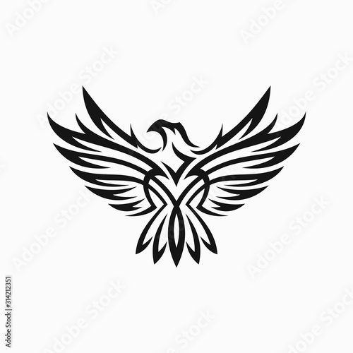 Tribal Eagle Tattoo Vector Illustration Eagle Stock Vector