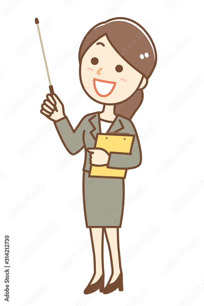 Illustration of a businesswoman explaining Illustration of a businesswoman explaining