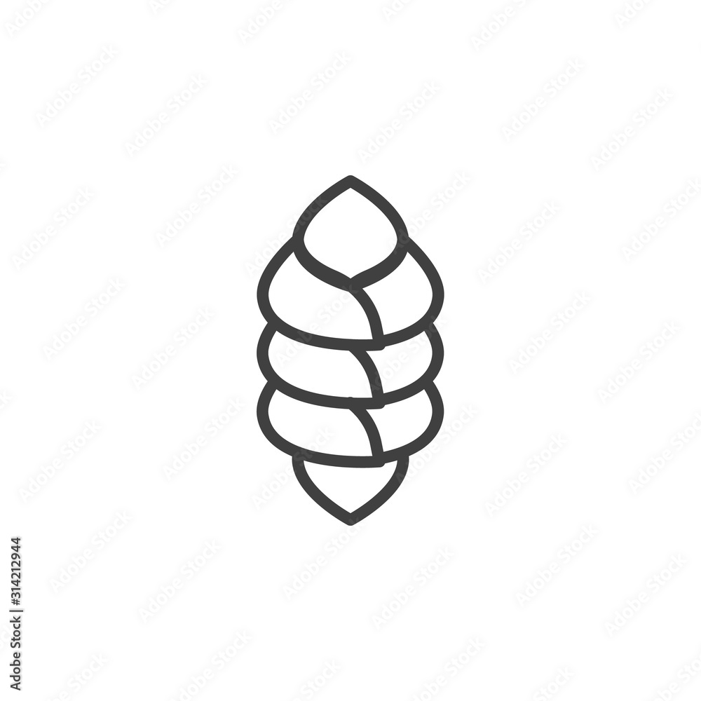 Roll bun line icon. linear style sign for mobile concept and web design. Cinnamon Bun outline vector icon. Symbol, logo illustration. Vector graphics