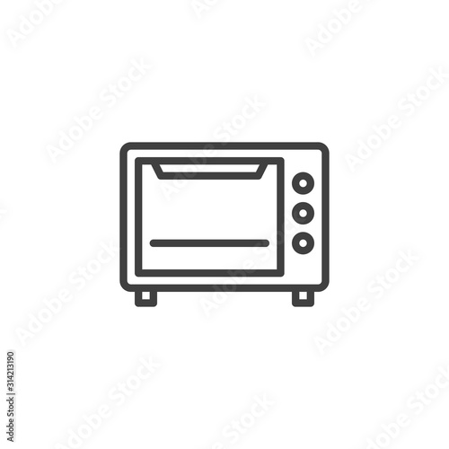 Electric stove line icon. linear style sign for mobile concept and web design. Microwave oven outline vector icon. Symbol, logo illustration. Vector graphics