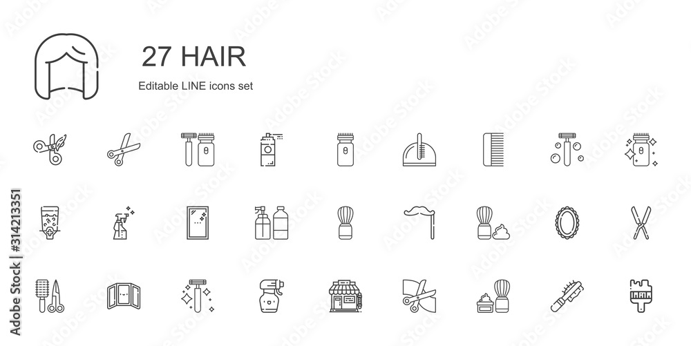 hair icons set