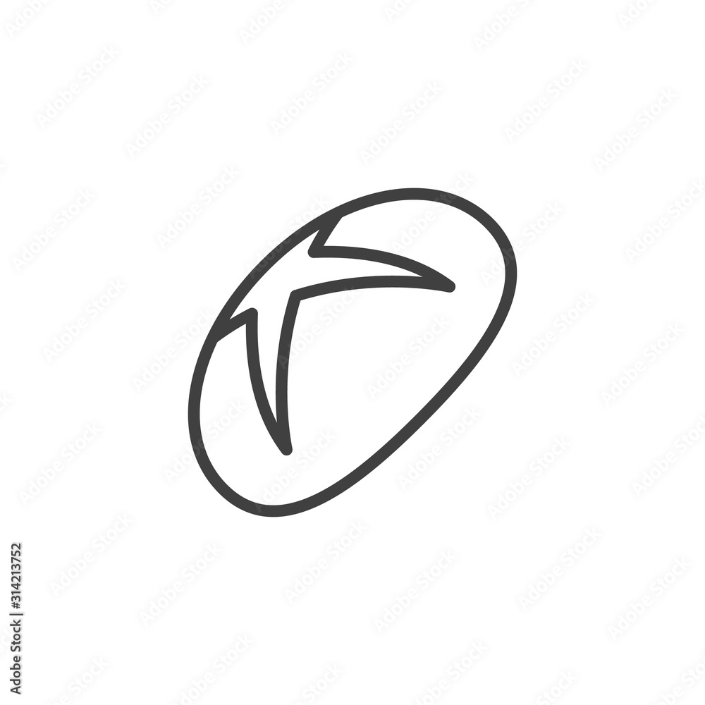 Loaf of bread line icon. linear style sign for mobile concept and web design. Pastry bread outline vector icon. Bakery shop symbol, logo illustration. Vector graphics Loaf of bread line icon. linear style sign for mobile concept and web design. Pastry bread outline vector icon. Bakery shop symbol, logo illustration. Vector graphics