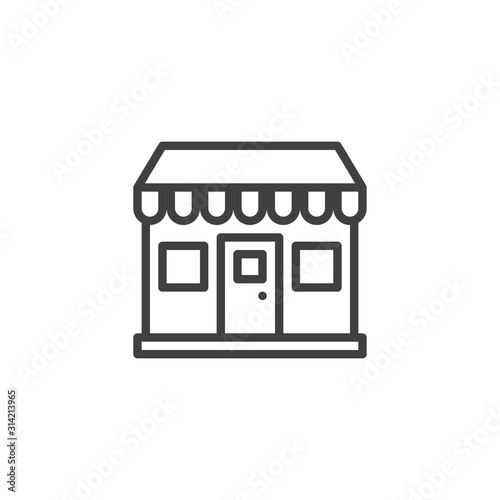 Bakery shop line icon. linear style sign for mobile concept and web design. Store front outline vector icon. Symbol, logo illustration. Vector graphics