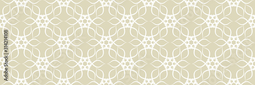 White arabic seamless pattern on olive green background