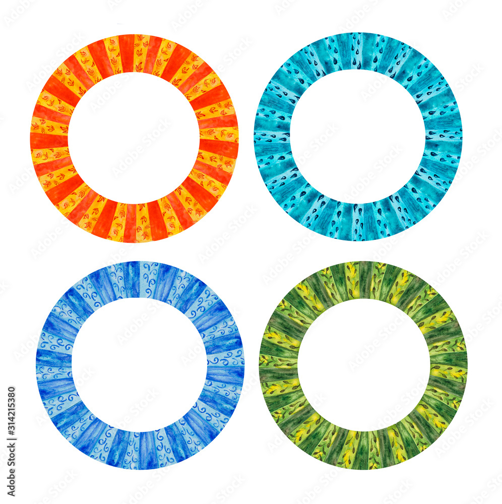 Naklejka premium set four elements frame, astrology, zodiac signs,