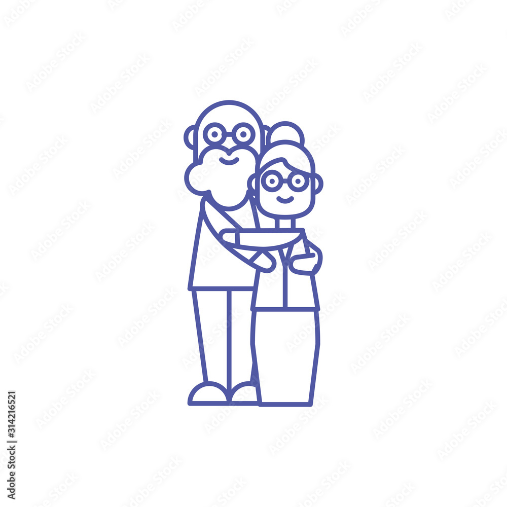 Grandfather and grandmother vector design