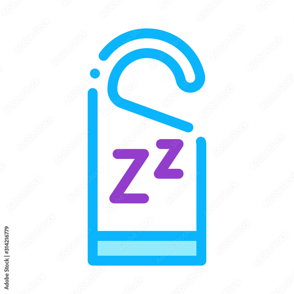 Hotel Handle Label Zzz Icon Vector. Outline Hotel Handle Label Zzz Sign. Isolated Contour Symbol Illustration Hotel Handle Label Zzz Icon Vector. Outline Hotel Handle Label Zzz Sign. Isolated Contour Symbol Illustration
