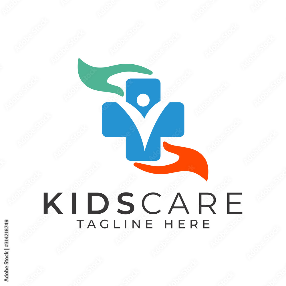 Kids Care Logo Design Vector Template Kids Care Logo Design Vector Template