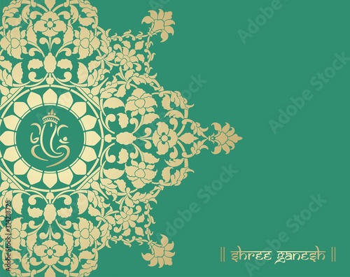 Ganesha, wedding card, royal Rajasthan, India 