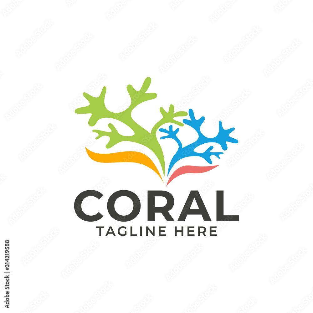 Coral Logo Icon Design Vector Template