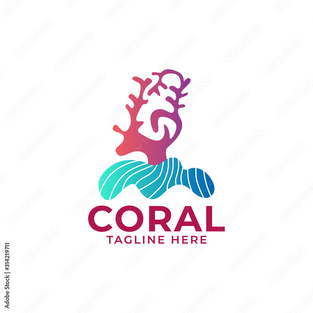 Coral Logo Icon Design Vector Template Coral Logo Icon Design Vector Template